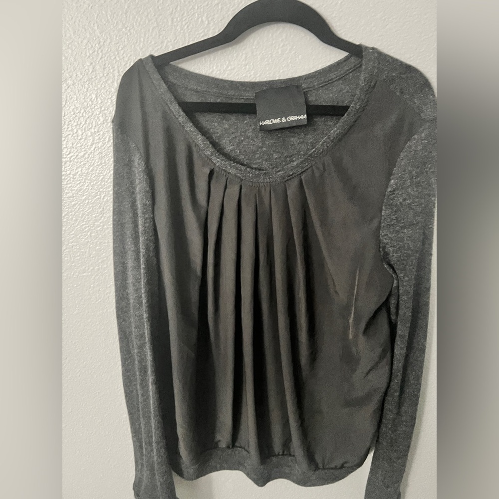 Harlowe & Graham Charcoal Gray Blouse